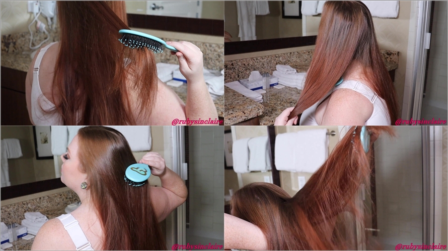RubySinclaire - Ruby Sinclaire Brushes Her Long Red Hair
