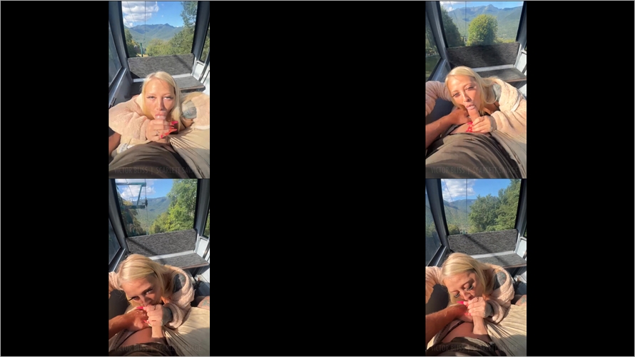 Scarlett Savage - Public Ski Lift Blowjob And Mouthful Of Cum