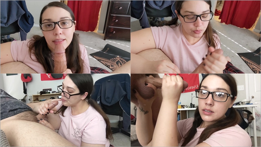 Shy Lynn - Shy Lynn strokes big dick for a facial