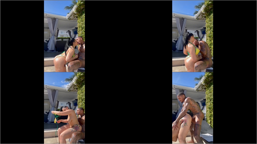 _KingMeans - Barbie getting her back blown out in Miami