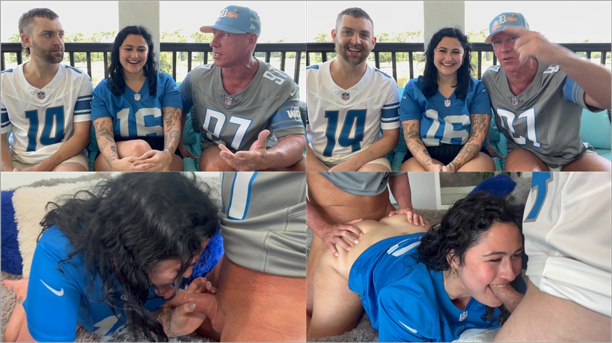 Josie Jaxxon - Football Jersey Tag Team Threesome + Detroit Lions Interview